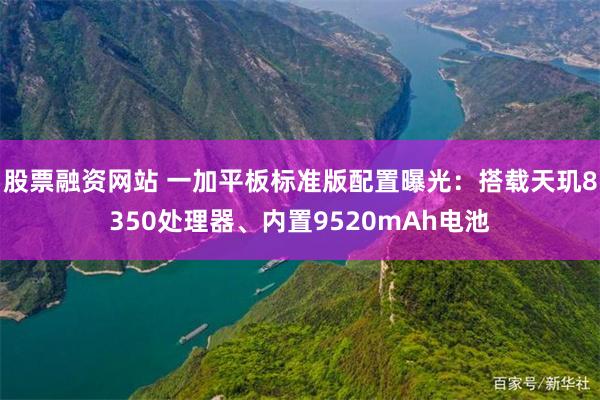股票融资网站 一加平板标准版配置曝光：搭载天玑8350处理器、内置9520mAh电池