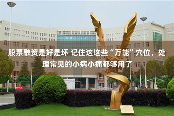 股票融资是好是坏 记住这这些“万能”穴位，处理常见的小病小痛都够用了
